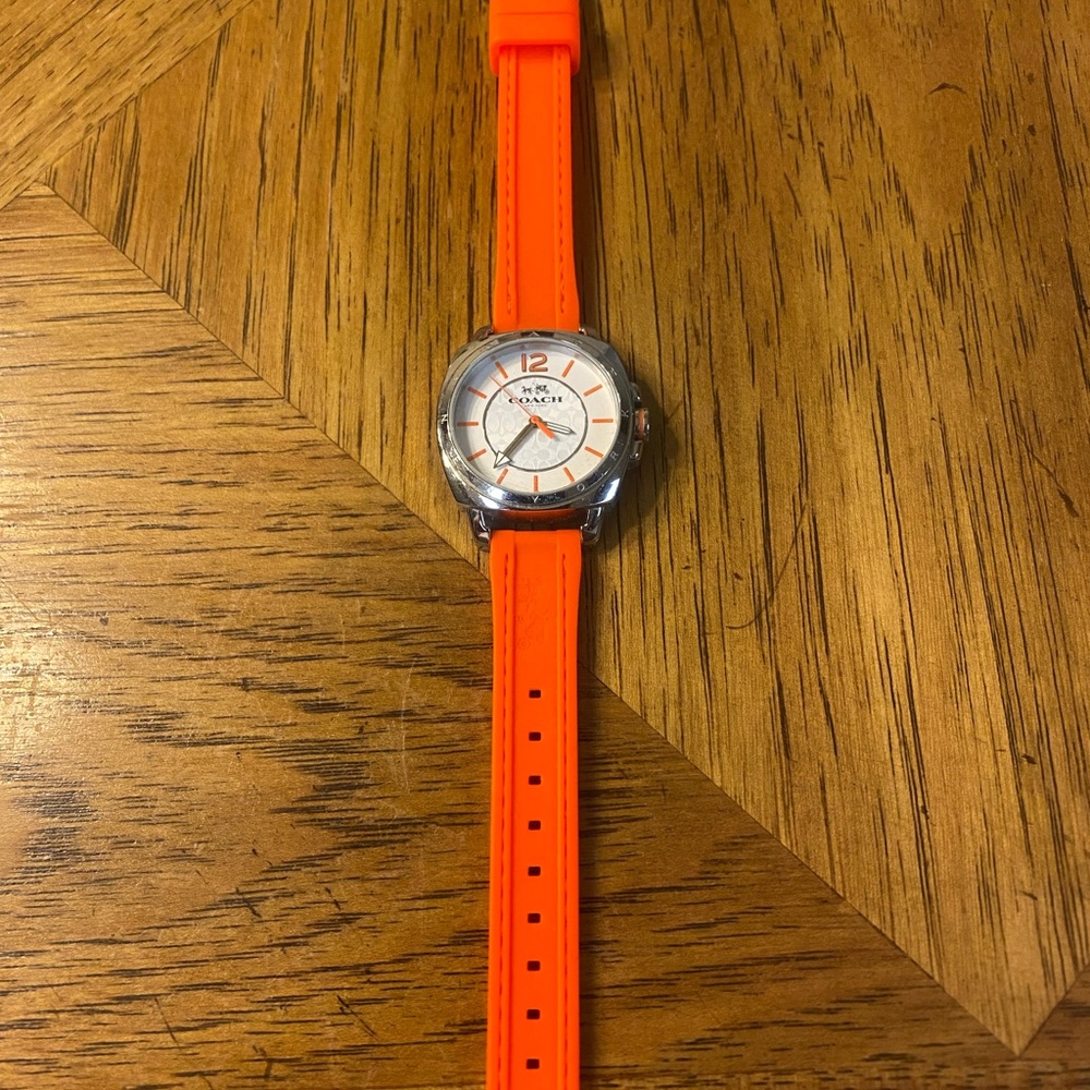 Neon Orange Coach Watch